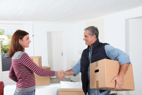 Business professionals planning a move